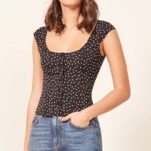 REFORMATION Wallflower Polka Dot Top 12 NEW